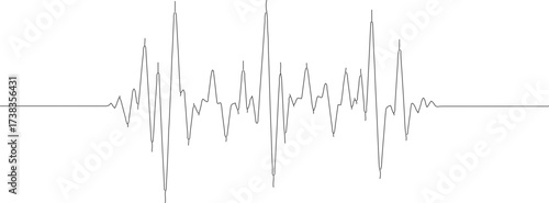 Minimalist Sound Waveform Design Oscillation Graphic Black and White Illustration