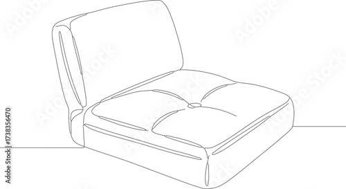 Continuous Line Drawing Modern Minimalist Armchair Seat Furniture Interior