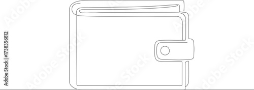 Minimalist Line Drawing Wallet with Button Closure and Card Slots Design