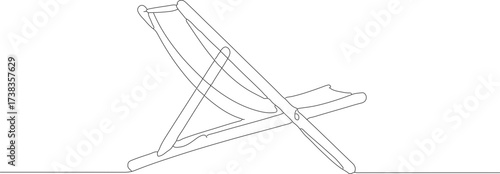 Simple Outline Deckchair Illustration Minimalist Beach Chair Relaxation Icon