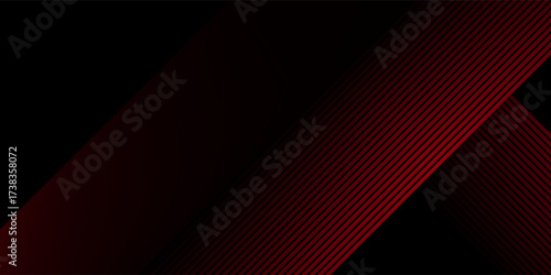 Red and black vector 3d futuristic tech glow and shinning line simple modern abstract banner. vector illustration
