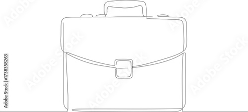 One Line Continuous Drawing Minimalist Briefcase Bag Symbol Business Icon
