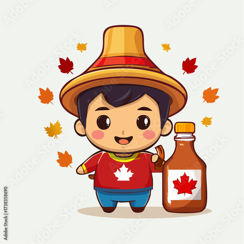 Illustration vectorielle personnage caricatural canadien