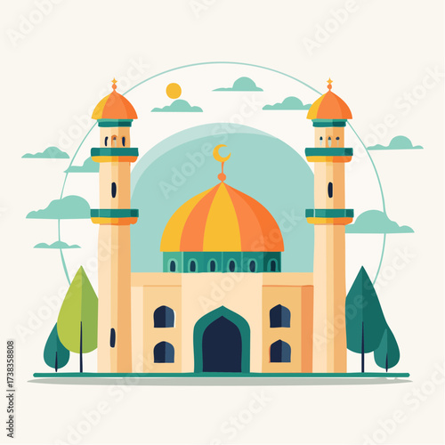 Symbole emblématique de l’Inde en design plat