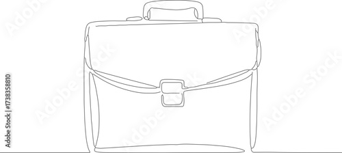 Minimalist Line Drawing of Leather Briefcase for Business and Professional Use