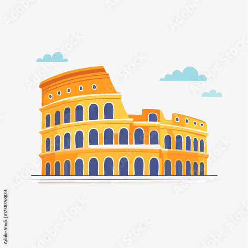 Monument italien emblématique en design plat