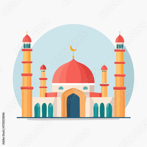Illustration vectorielle minimaliste du Taj Mahal