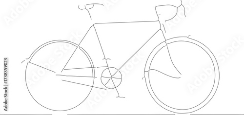Simple Outline Bicycle Silhouette Illustration Transport Sport Vehicle