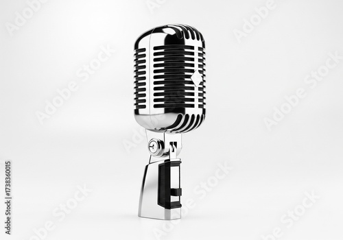 Silver Microphone Isolated