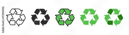 Eco and recycling icon set – symbols of reusing, renewable energy, environmental protection, nature conservation, and sustainable cycle. Isolated vector illustrations on transparent background.
