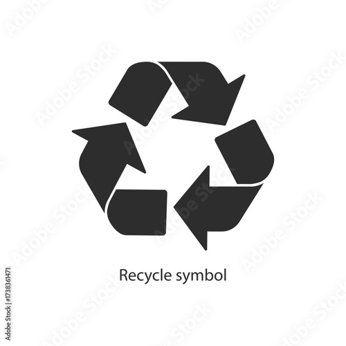 Minimalist recycling and reusing icon – eco-friendly symbol of sustainability, environment, waste reduction, and nature conservation. Vector illustration on transparent background.
