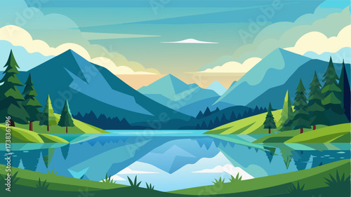Immerse yourself in the beauty of the rural landscape with a peaceful countryside lake as the centerpiece reflecting the simplicity and purity of the natural world.