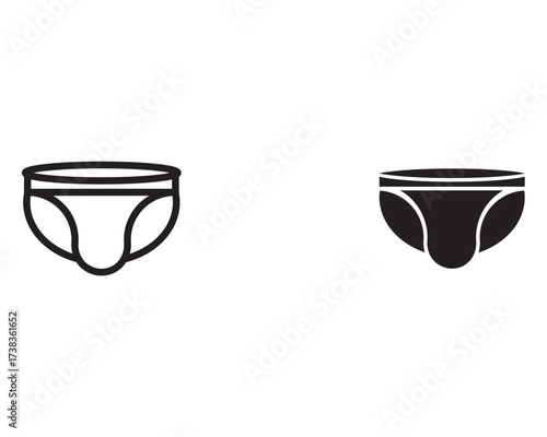 Panties icon set. Woman underwear types: thong, brazilian, bikini, classic brief, high cut brief, hipster, shortie, control brief and shapewear. Vector illustration, flat design