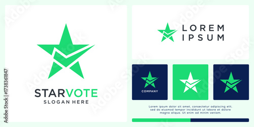 Star vote logo design template