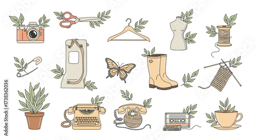 A curated collection of vintage inspired illustrations for creative projects.