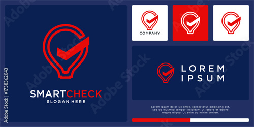 Smart check logo design template