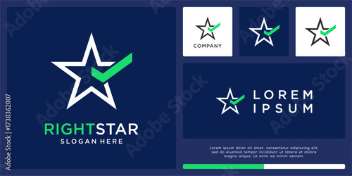 Right star logo design template