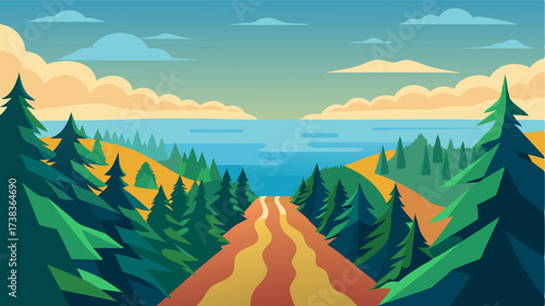 From a high vantage point one can see the forest extending all the way to the horizon blending seamlessly with the endless blue of the sea.