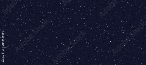Dark blue night sky with many white stars. Outer space galaxy background for constellation illustration and astronomy presentation. Infinity universe concept.