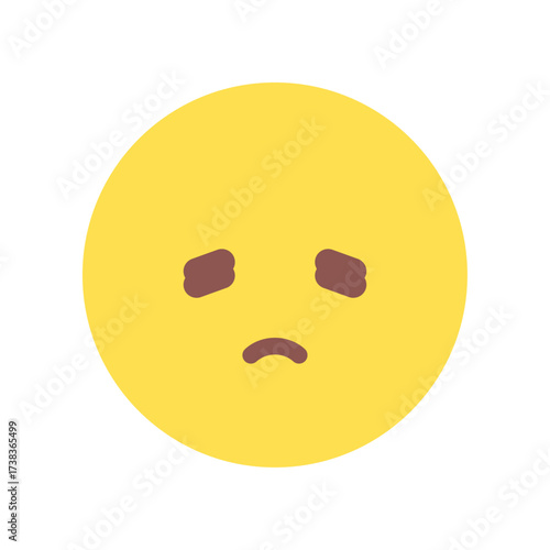 元気がない顔をイメージした絵文字 -シンプルでかわいい感情表現のイラスト素材