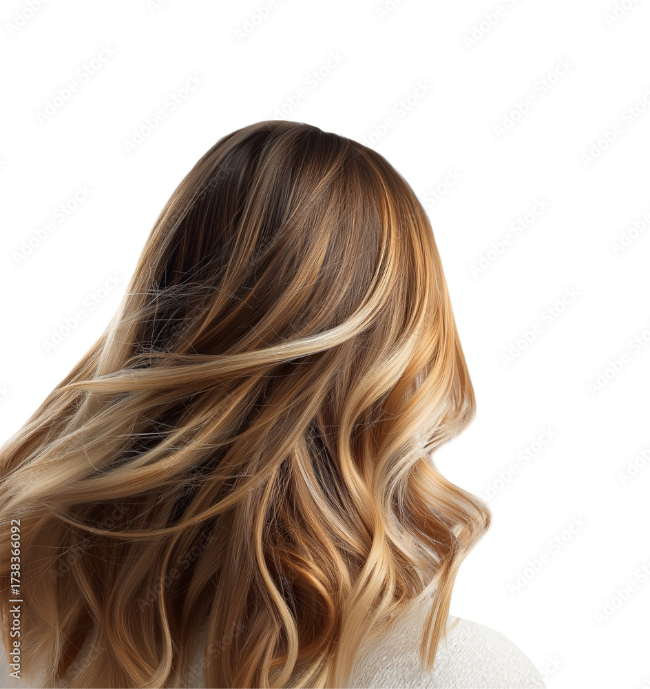 Fototapeta premium Balayage hair colour isolated on White background