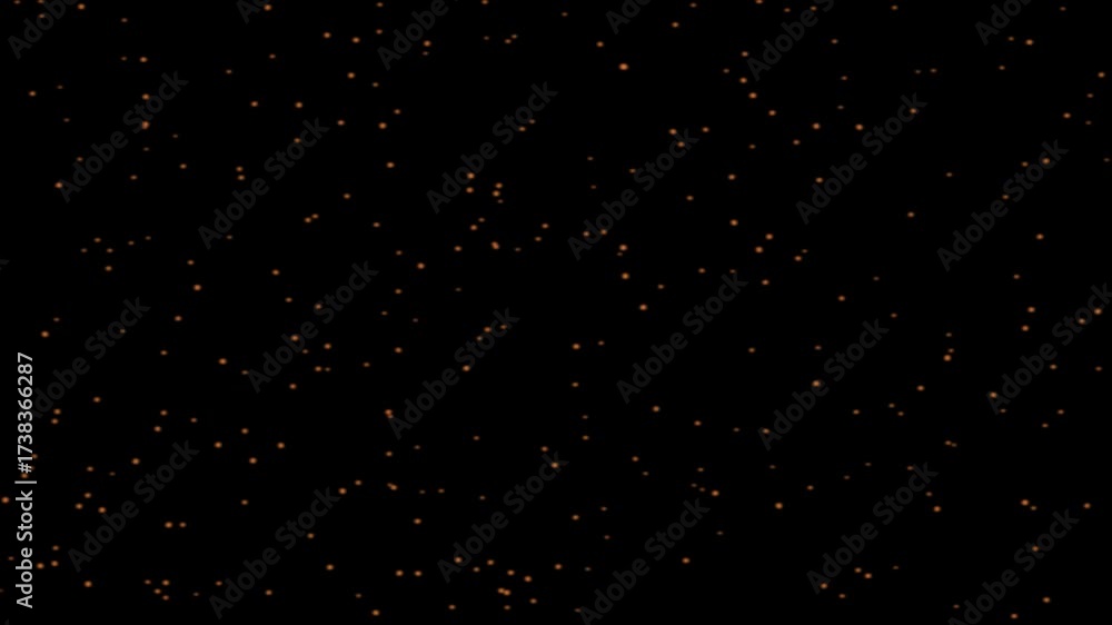 A dark background with scattered small orange triangular shapes across the entire composition evenly placed