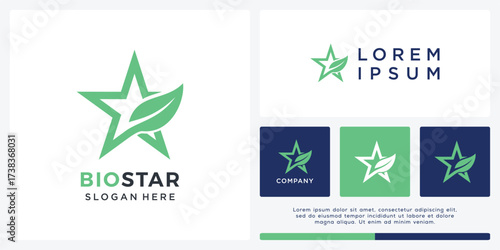 Bio star logo design template