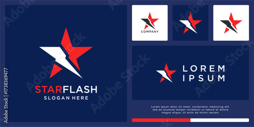 Star flash logo design template