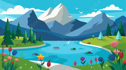 A tranquil oasis this rural fishing lake is framed by towering mountains and colorful wildflowers. The crystal clear water makes it easy to spot the schools of fish swimming