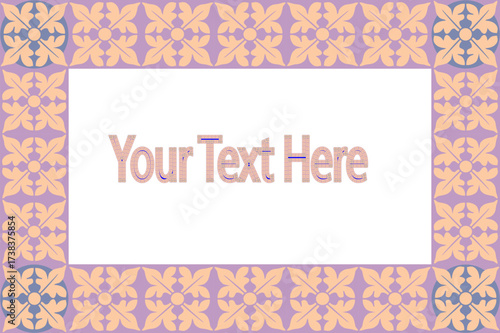 Your Text Here - Rectangular floral frame background with customizable text field | Decorative border for posters, invitations, and web design