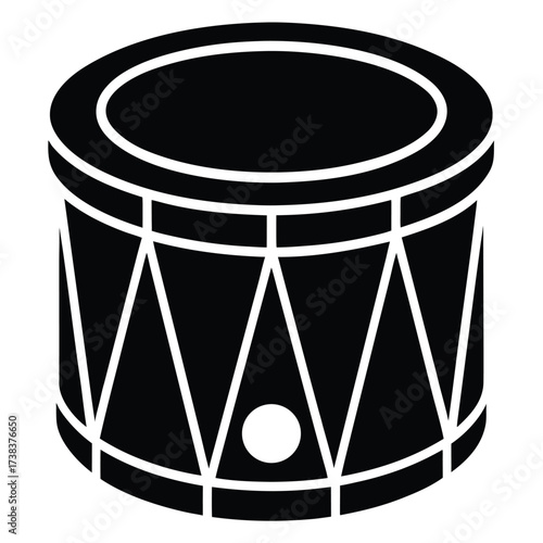 drum vector icon on white background