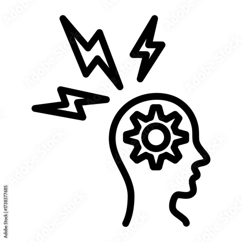 Stress Management simple line icon