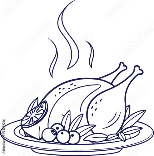 Delicious Roasted Chicken Vector