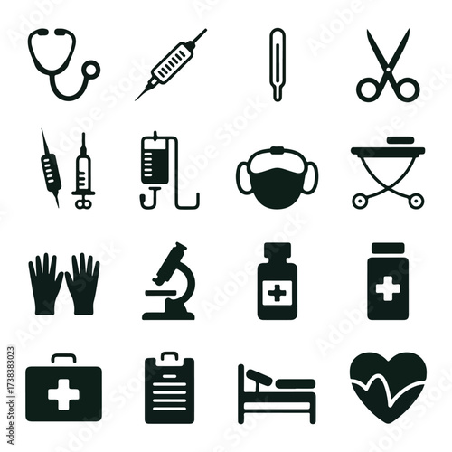 Medical and healthcare icons for hospital use