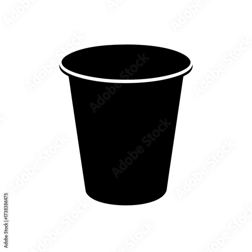 Silhouette of a simple plastic container on transparent background