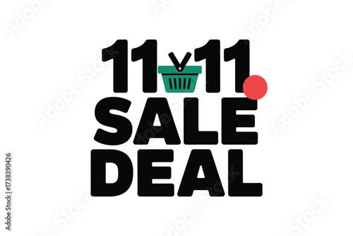 Bold graphic announcing a major shopping sale event with a basket icon.
