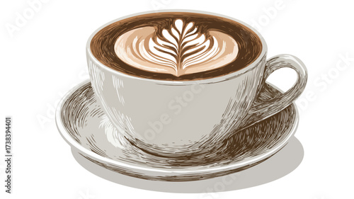 Elegant Latte Art Design Vector for Coffee Lovers