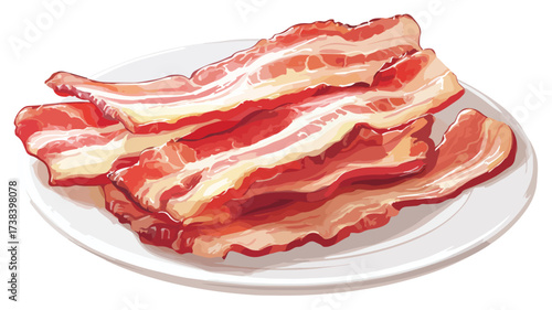 Tempting Bacon Ready to Serve Vector Illustration