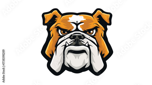 Brave Bulldog Mascot Head Vector Design for Graphic Projects