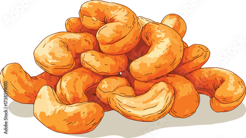 Delicious Cashews Nuts Vector Art Food Illustration for Culinary Design Projects