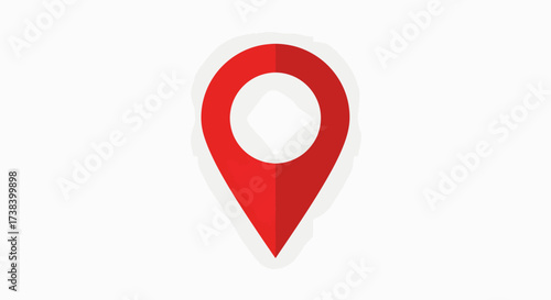 Free Download Red location pin icon with white border on a white background. - GFXLoad