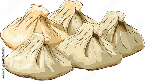 Delicious Dumplings Vector Graphic Design for Food Art - High Quality Image
