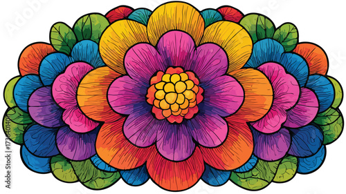 Vibrant Groovy Hippie Flower Power Floral Vector Design