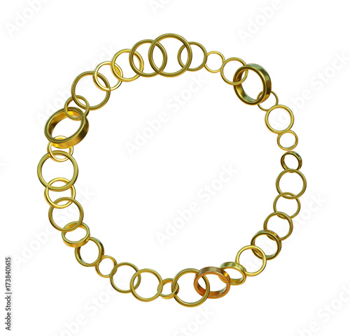 Gold decorative frame. 3D render