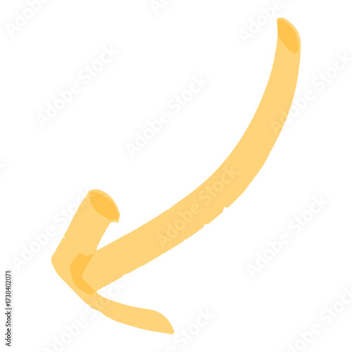 Highlighter Curved Arrow Block Doodle Illustration