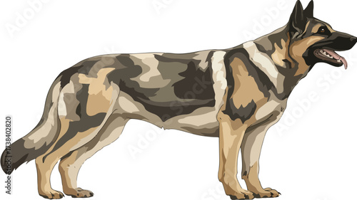 Minimalist Military Dog Isolated on White Background for Professional Designs