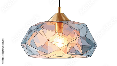 Elegant Modern Pendant Light with Faceted Glass Shade for Stylish Interiors