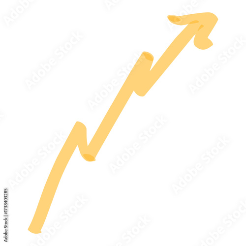 Highlighter Rising Arrow Doodle Illustration