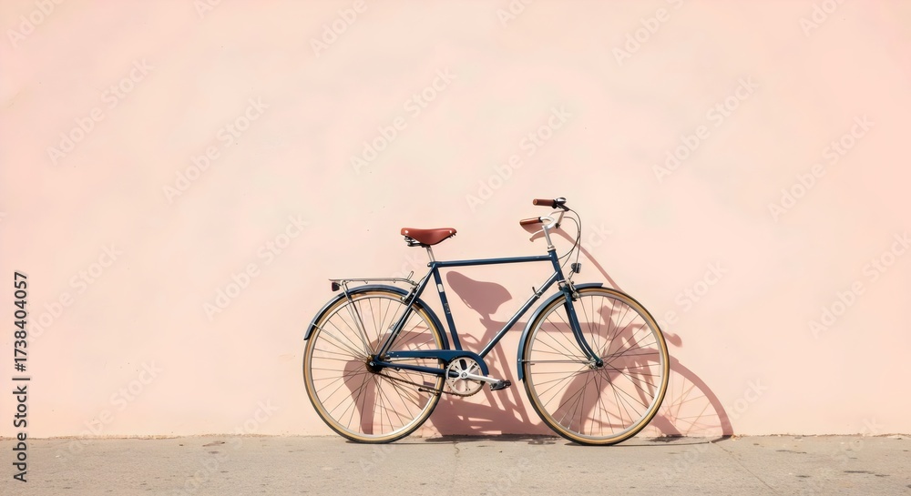 Fototapeta premium Urban transport symbol with bicycle and pastel background design