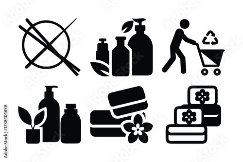 Eco Friendly and Sustainable Product Icons for Business and Brand Recognition and Consumer Education on Product Packaging